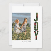 Moderne botanische Joy Red Green Holiday-fotokaart (Voorkant)