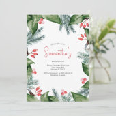 Moderne Botanische Kerst Vrijgezellenfeest I Kaart (Staand voorkant)