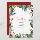 Moderne Botanische Kerst Vrijgezellenfeest I Kaart (Voorkant / Achterkant)