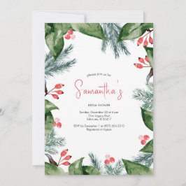 Moderne Botanische Kerst Vrijgezellenfeest I Kaart