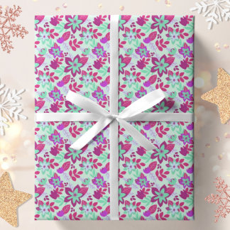 Moderne Botanische kerstfeestdag Cadeaupapier