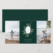 Moderne botanische kerstkaart foto vakantiekaart g (Voorkant / Achterkant)