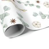 Moderne Botanische Kerstmis Cadeaupapier (Rol Hoek)