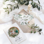 Moderne botanische kerstscript 1 foto feestdagenkaart<br><div class="desc">Moderne minuscule bladerdak met een prettige kerstkaart voor vrolijk kerstfeest. Met de hand geschilde eucalyptus,  een minimale bladermassa en een moderne rustige rivierkreet geven deze vakantiekaart een luxueus gevoel. In de klas groenen,  browsen en grays.</div>