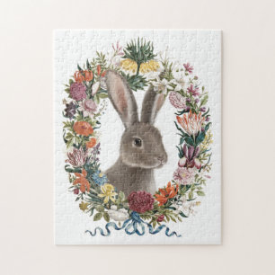 Moderne  botanische konijnenpuzzel legpuzzel