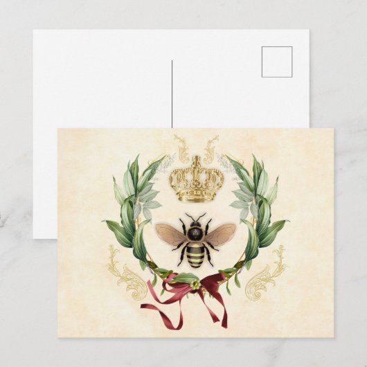 Moderne  botanische koningin briefkaart (Voorkant / Achterkant)