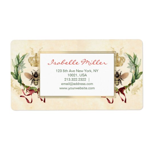 Moderne  botanische koningin etiket (Voorkant)