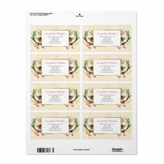 Moderne  botanische koningin etiket (Full Sheet)