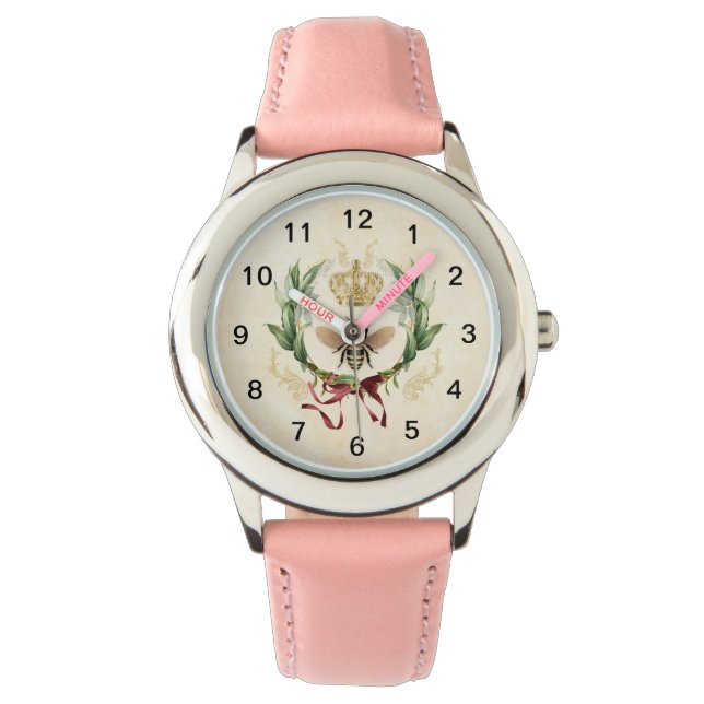 Moderne  botanische koningin horloge (Voorkant)
