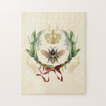 Moderne botanische koningin legpuzzel<br><div class="desc">Moderne botanische koningin bijenhoninginsecten, retro elegant foliage, blossom bouquet botanical garden, zomerlentesflorblaadje, illustratieluxe waterverf trekken, kroonkoninginnennectar, schattige mooie buzzzzaanse schoonheid, gele vleugelbloemdieren, gouden natuur van wilde bijen, insectenhoning, </div>