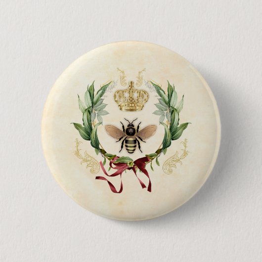 Moderne  botanische koningin ronde button 5,7 cm (Voorkant)