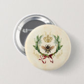 Moderne  botanische koningin ronde button 5,7 cm (Voorkant /achterkant)