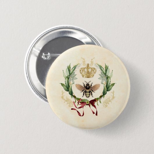 Moderne botanische koningin ronde button 5,7 cm (Voorkant /achterkant)