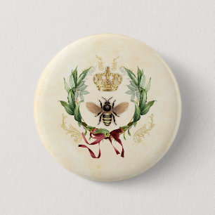 Moderne  botanische koningin ronde button 5,7 cm