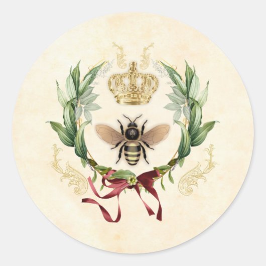 Moderne  botanische koningin ronde sticker (Voorkant)