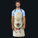 Moderne  botanische koningin schort<br><div class="desc">Moderne  botanische koningin bijenhoninginsecten,  retro  elegant foliage,  blossom bouquet botanical garden,  zomerlentesflorblaadje,  illustratieluxe waterverf trekken,  kroonkoninginnennectar,  schattige mooie buzzzzaanse schoonheid,  gele vleugelbloemdieren,  gouden natuur van wilde bijen,  insectenhoning, </div>