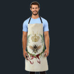 Moderne botanische koningin schort<br><div class="desc">Moderne botanische koningin bijenhoninginsecten, retro elegant foliage, blossom bouquet botanical garden, zomerlentesflorblaadje, illustratieluxe waterverf trekken, kroonkoninginnennectar, schattige mooie buzzzzaanse schoonheid, gele vleugelbloemdieren, gouden natuur van wilde bijen, insectenhoning, </div>