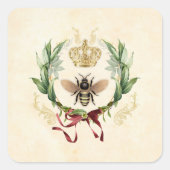 Moderne  botanische koningin vierkante sticker (Voorkant)