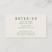 Moderne botanische kooi, eenvoudig visitekaartje (Achterkant)