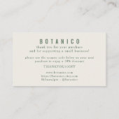 Moderne botanische kooi Floral bedankt Visitekaartje (Achterkant)