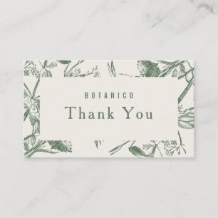 Moderne botanische kooi Floral bedankt Visitekaartje