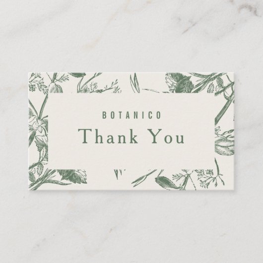 Moderne botanische kooi Floral bedankt Visitekaartje (Voorkant)