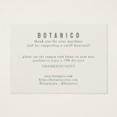 Moderne botanische kooi Floral Visitekaartje (Achterkant)