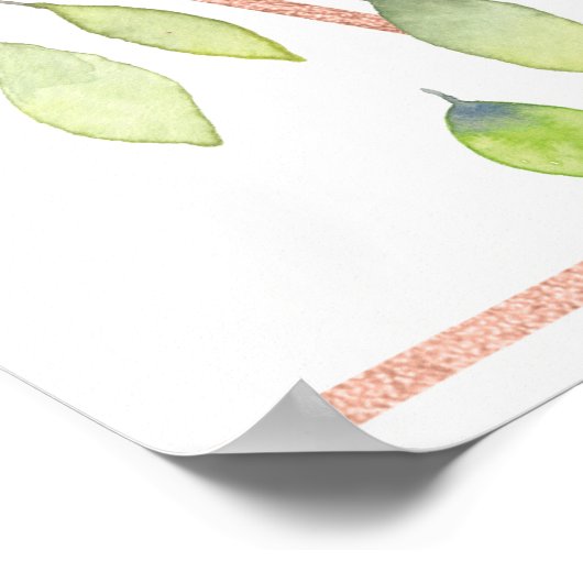 Moderne botanische koperen bliksem Welkomstbord Poster (Hoek)