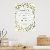 Moderne botanische koperen bliksem Welkomstbord Poster (Keuken)