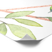 Moderne botanische koperen bruiloft poster (Hoek)