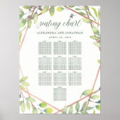 Moderne botanische koperen bruiloft poster (Voorkant)