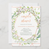 Moderne Botanische | Koperen look Koppels douche Kaart (Voorkant)