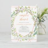 Moderne Botanische | Koperen look Koppels douche Kaart (Staand voorkant)