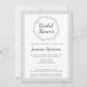 Moderne Botanische krans bruids douche uitnodiging (Voorkant)