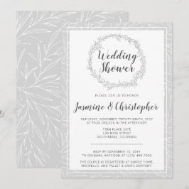 Moderne Botanische krans bruiloft douche uitnodigi Kaart