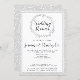 Moderne Botanische krans bruiloft douche uitnodigi Kaart
