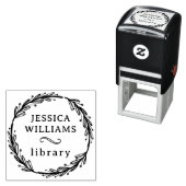 Moderne Botanische krans Persoonlijke Bibliotheek  Zelfinktende Stempel (In situ)