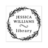 Moderne Botanische krans Persoonlijke Bibliotheek  Zelfinktende Stempel (Design)