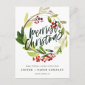 Moderne botanische kreupelachtige onderneming feestdagenkaart (Voorkant)