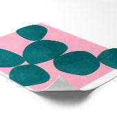 Moderne botanische kunst in groen en roze poster (Hoek)