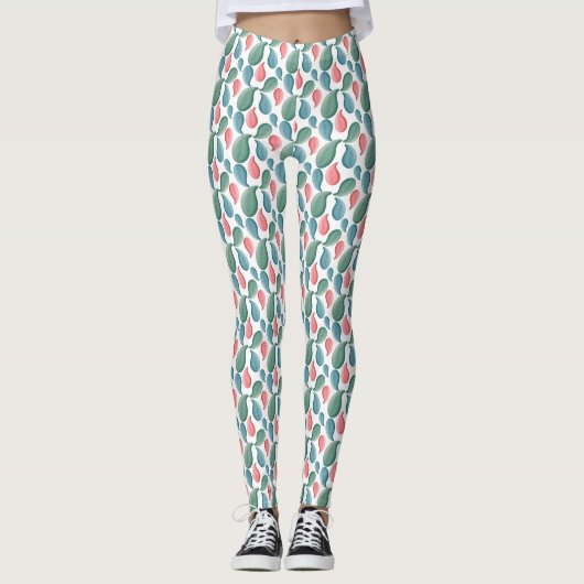 Moderne botanische kunst leggings (Voorkant)