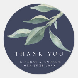 Moderne botanische lederen die het pleisterzegel v ronde sticker