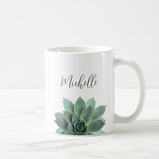 Moderne botanische legant Succulent Koffiemok (Rechts)