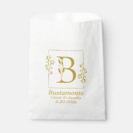 Moderne botanische letter B gepersonaliseerd Bedankzakje