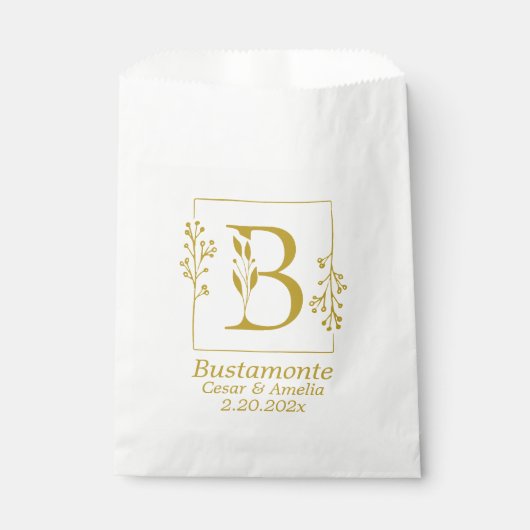 Moderne botanische letter B gepersonaliseerd Bedankzakje (Voorkant)