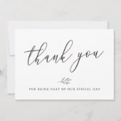 Moderne botanische lijn bedankkaart (Voorkant)