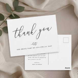 Moderne Botanische Lijn Kunst Trouw Dank Je Briefkaart