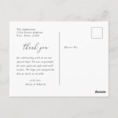 Moderne botanische lijn Kunst Weddenschap Dank je Briefkaart (Achterkant)