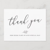 Moderne botanische lijn Kunst Weddenschap Dank je Briefkaart (Voorkant)