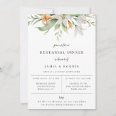 Moderne botanische Lily Floral repesal Dinner Aankondiging (Voorkant)